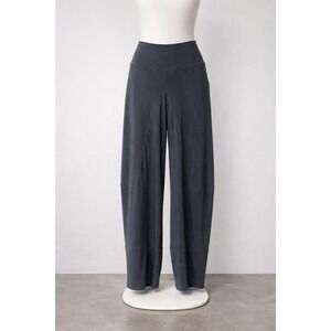 Sympli Angle Seam Lantern Graphite Gray Palazzo Pants Elastic Waist Women's 6